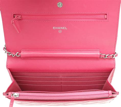 chanel hot pink wallet|chanel quilted wallet on chain.